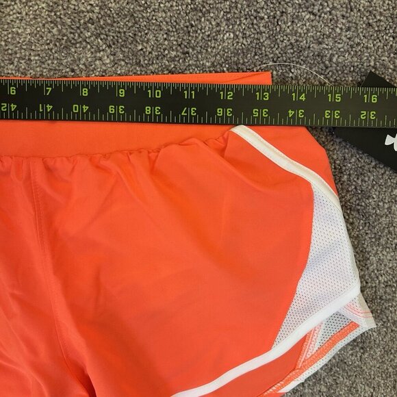 Under Armour Women's Fly By 2.0 Shorts Size XS Orange White 3 in Drawstring NWT - Picture 9 of 16